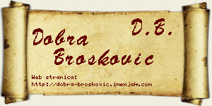 Dobra Brošković vizit kartica